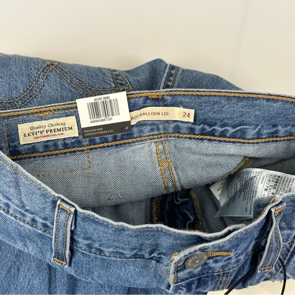 Levi's 80s Balloon Leg Jeans Blue High Rise Yoke Denim Premium Women Size 24 - Picture 3 of 6